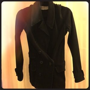 Black blazer made is sweatshirt material by Aude